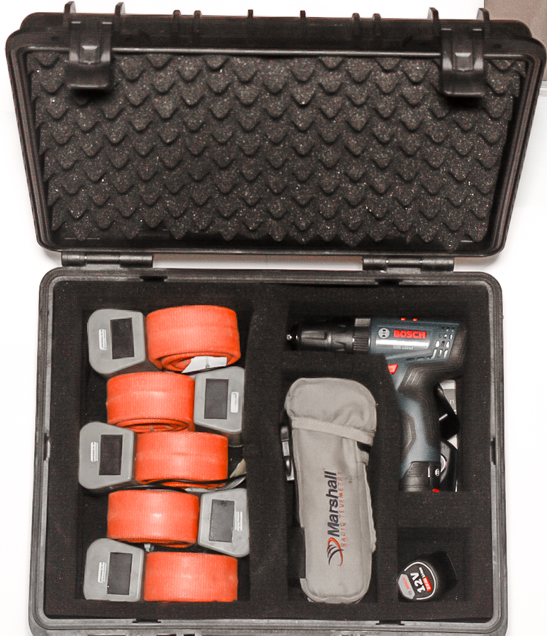 FlexTrack kit case with collars and field tools